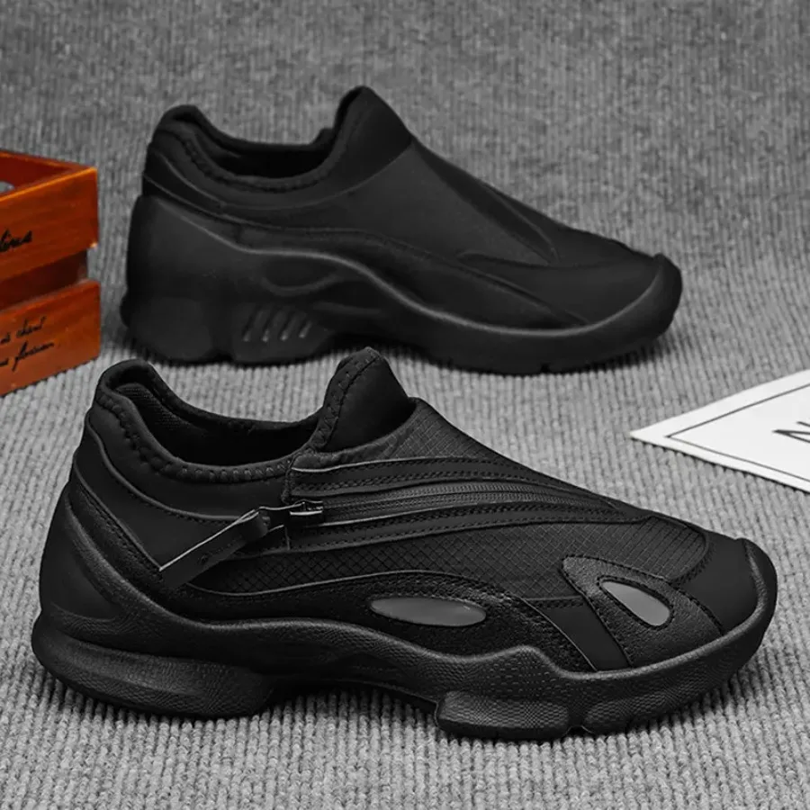 

Men' Lightweight Breathable Low-Top Sneakers with Thick Platform Sole - Upper and PVC Sole Suitable for Casual Outdoor Gym Urba