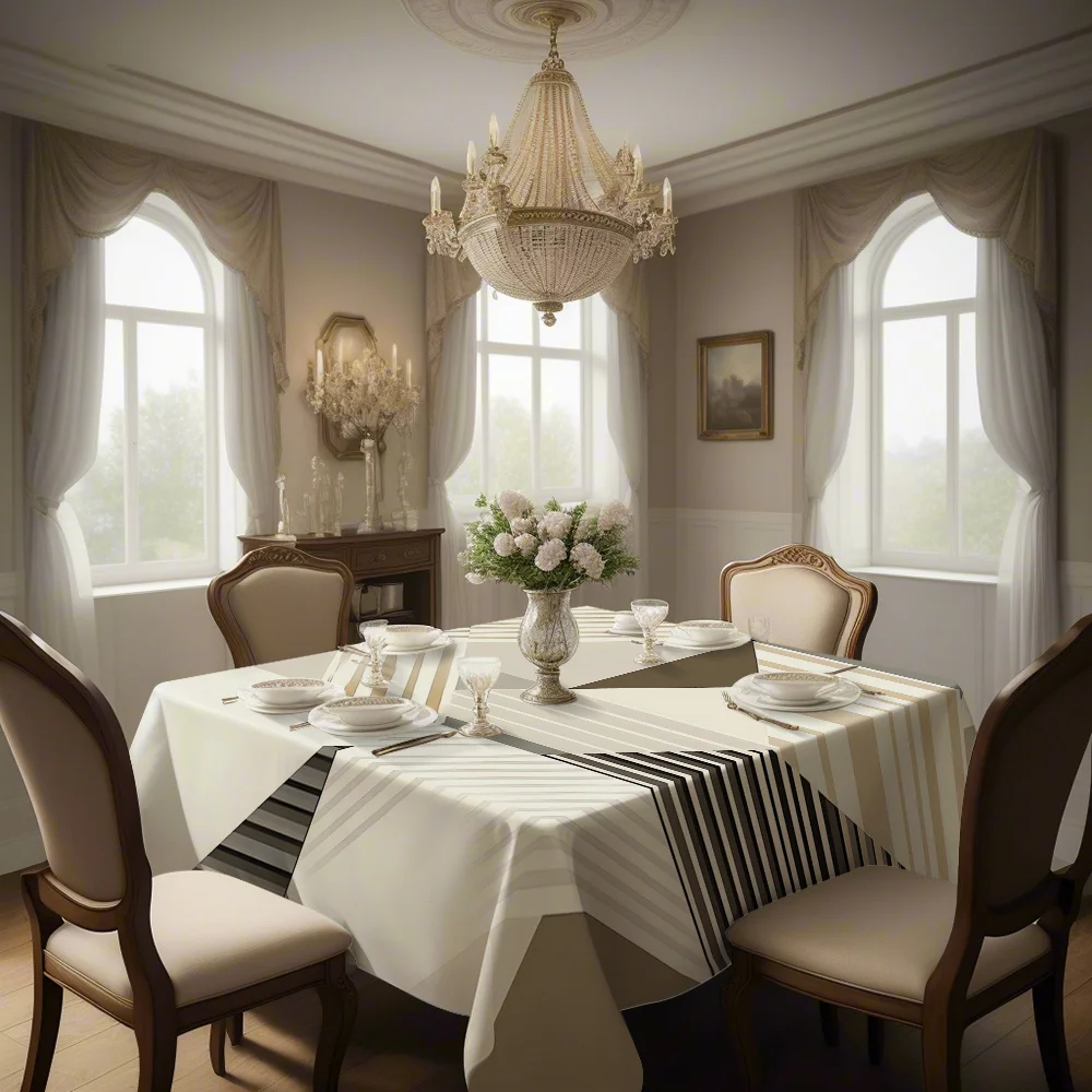 Fashion-inspired series of printed patterns, new lightweight luxury high-end square tablecloth.