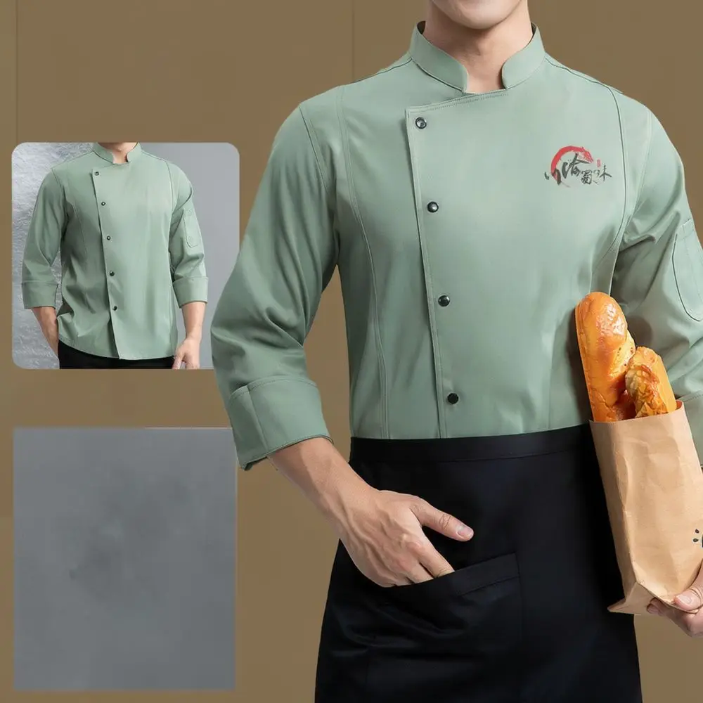 Unisex Chef Workwear Breathable Waterproof Elastic Jacket For Professional Cooking Hotel Restaurant Catering Apparel