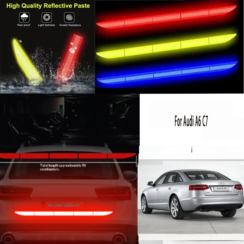 

Для Audi A6 C7 1 шт. Светоотражающая предупреждающая лента безопасности - защита от столкновений для багажника автомобиля