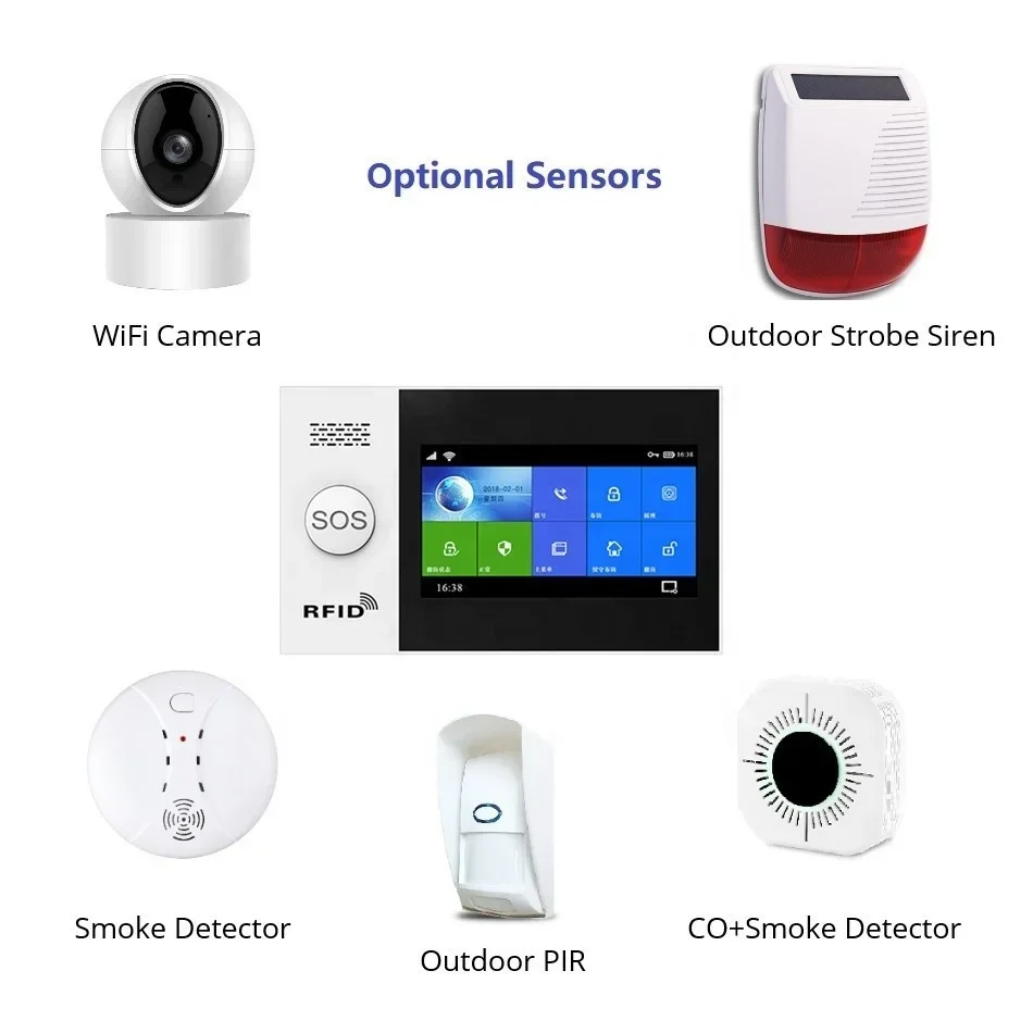 2022 New Smart Life Home Security System  433MHz  Home Anti Burglar Security Alarm System Sensor Kit Work