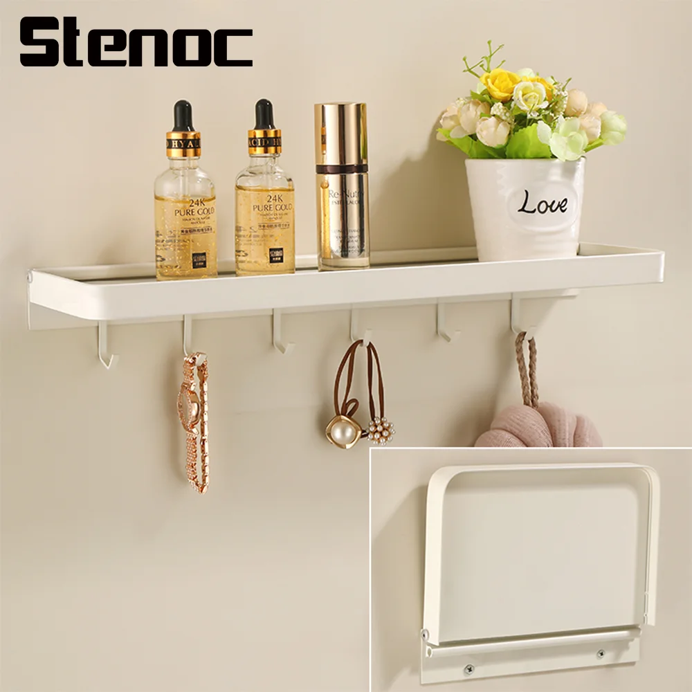 Weißes Aluminium-Badezimmerzubehör, Badezimmerregal, Küchenorganisator, Wandmontage, Duschregal, Shampoo-Halter, Eckregal