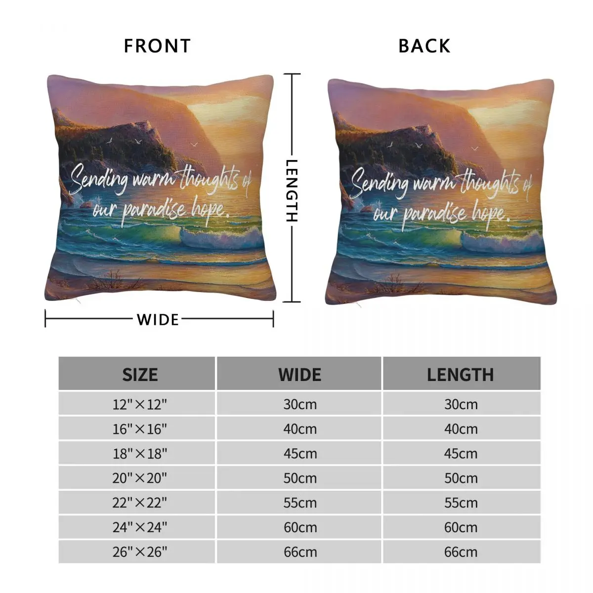 Thoughts Of Our Paradise Hope Square Pillowcase Polyester Linen Velvet Creative Zip Decorative Sofa Seater Cushion Cover 18