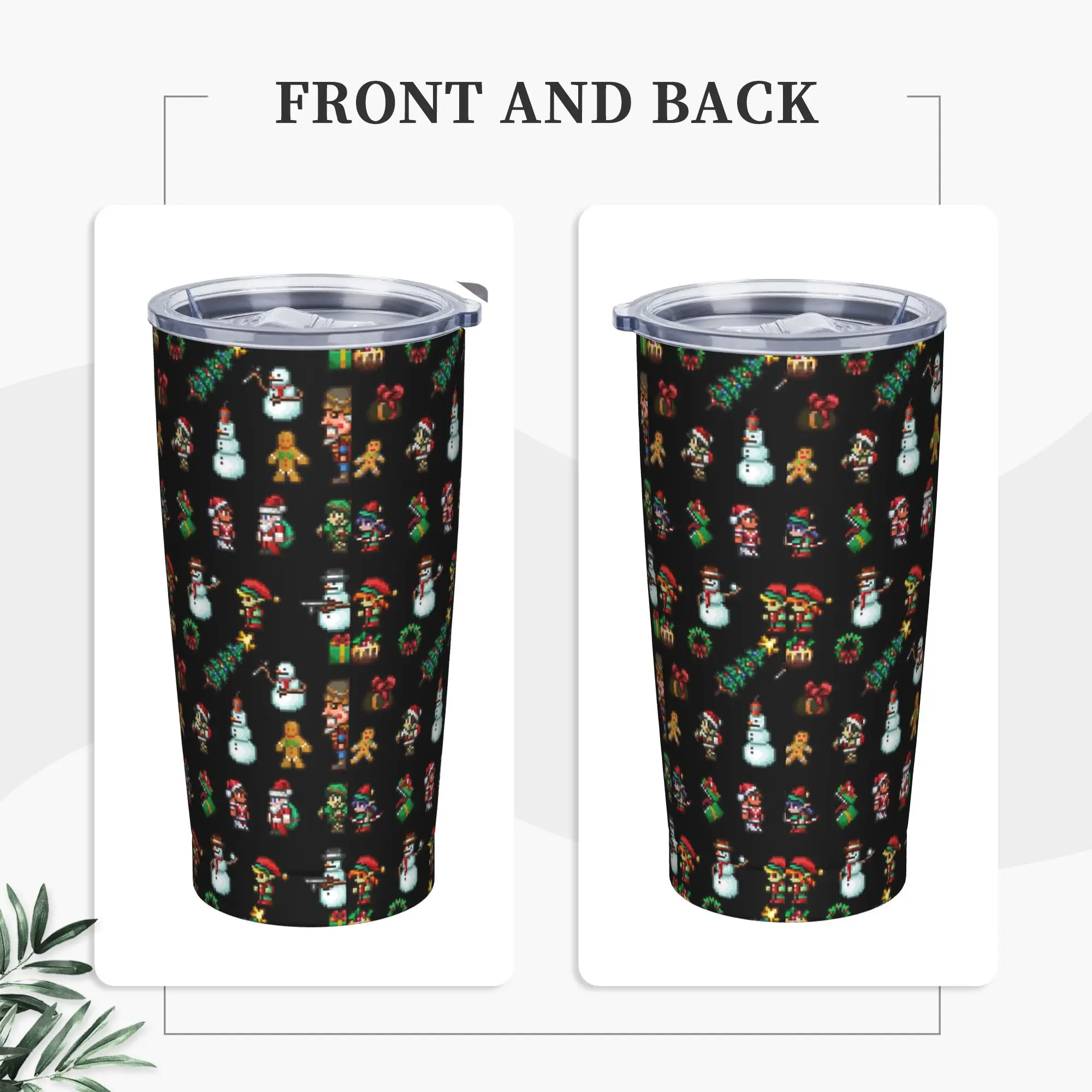 

Стакан из нержавеющей стали Terraria с рождественским узором, термочашки, сохраняющие тепло, холодные и горячие кружки, чашка для кемпинга, бутылка для воды на заказ