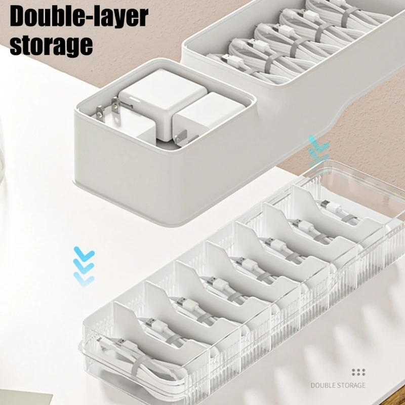  Intelligent Electronic Accessories Storage Container With AntiSlip Base And Sturdy Construction Cord Holder Management Case