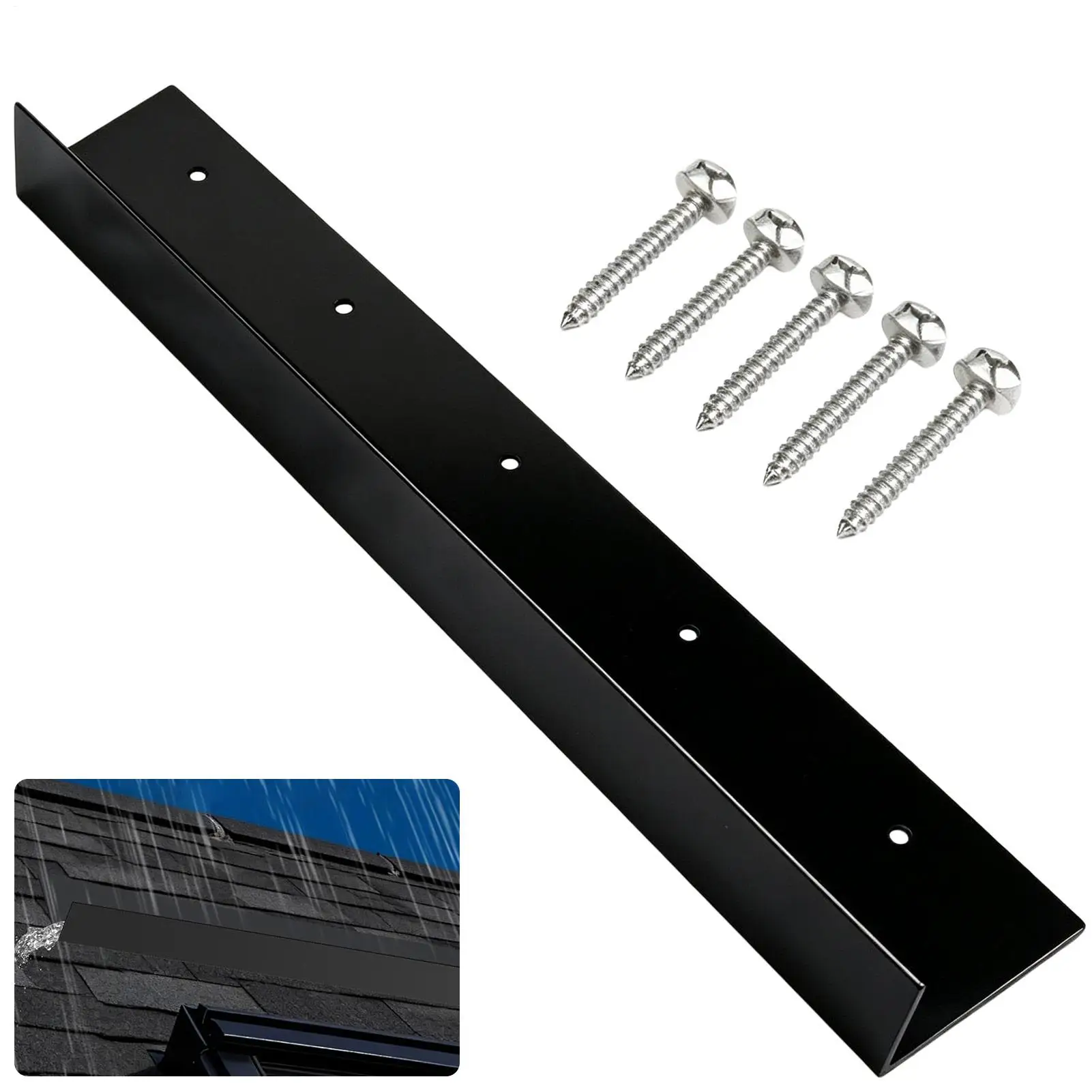 Roof Rain Diverter Metal Heavy Duty Dustproof Collector Rain Water Drip Gutter Diverter Multifunctional Rainwater Channel Guide