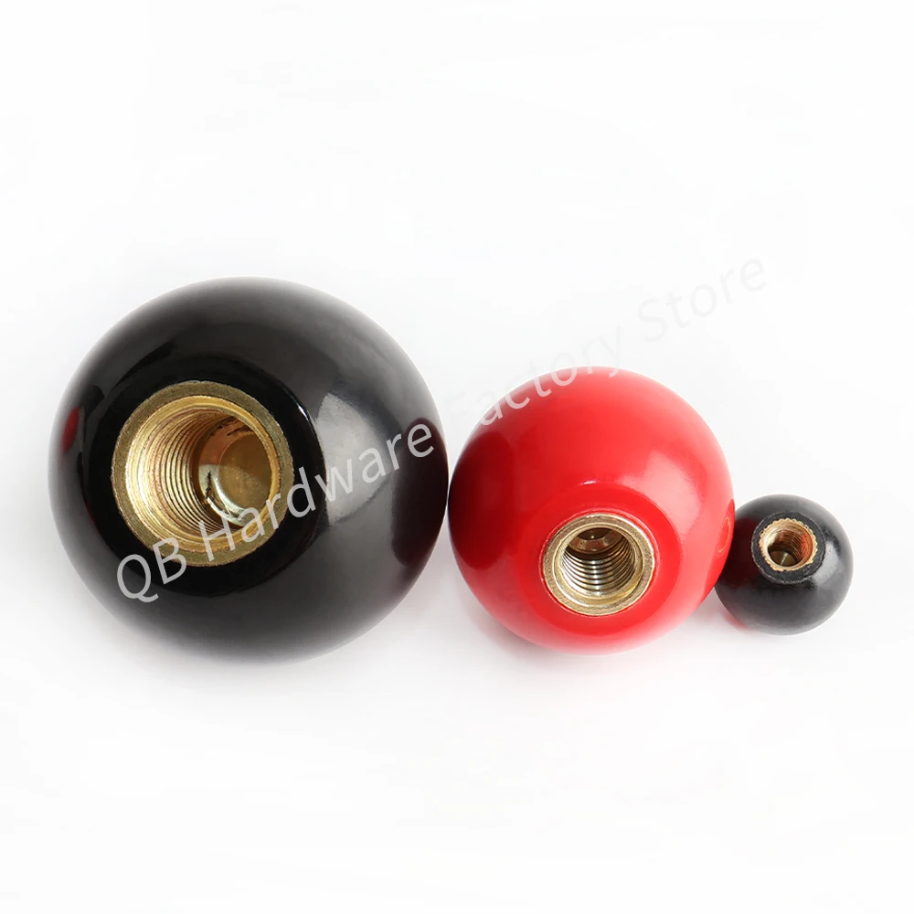 M4~M16 Black Red Resin Ball Phenolic Copper Core Handle Replacement Of Handles For Lever Knobs Furniture Or Machine Tools