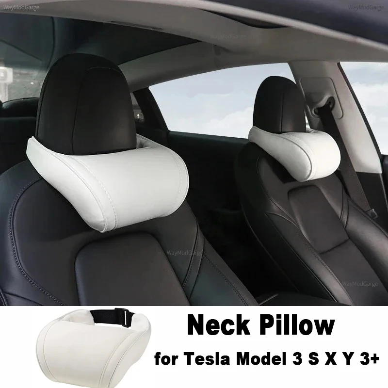 Nackenkissen für Tesla Model 3 S X Y 3+, weiches, bequemes Kissen, Leder, Nackenstütze, Autositz, Kopfstütze, Auto-Innenzubehör