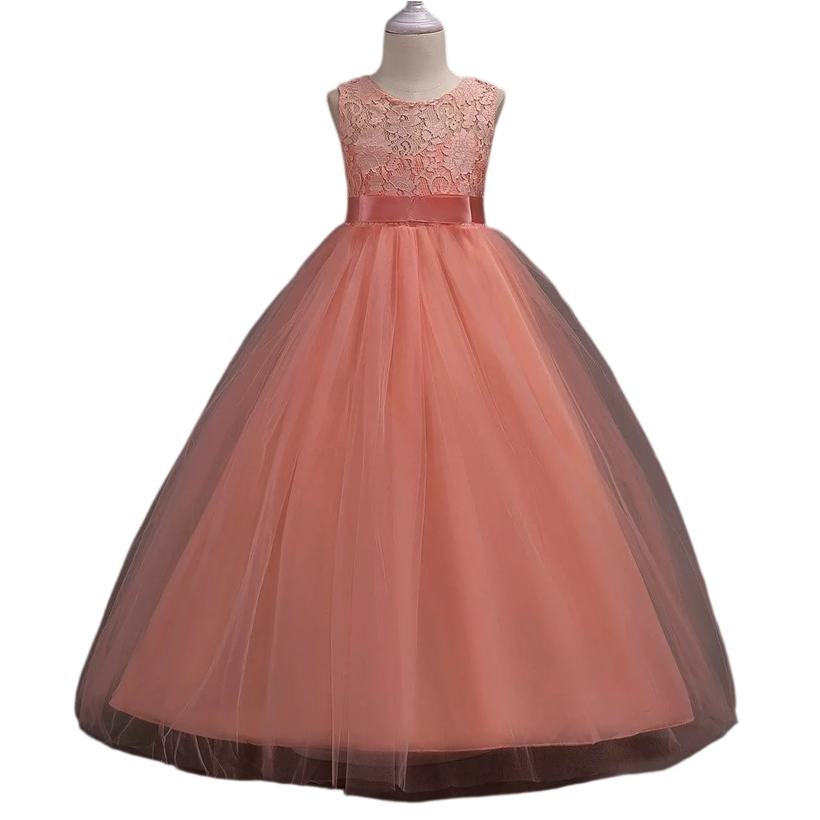 

Girls Dress Kids Dress for Girls Wedding Tulle Lace Long Girl Dress Elegant Princess Party Pageant Formal Gown for Teen Children