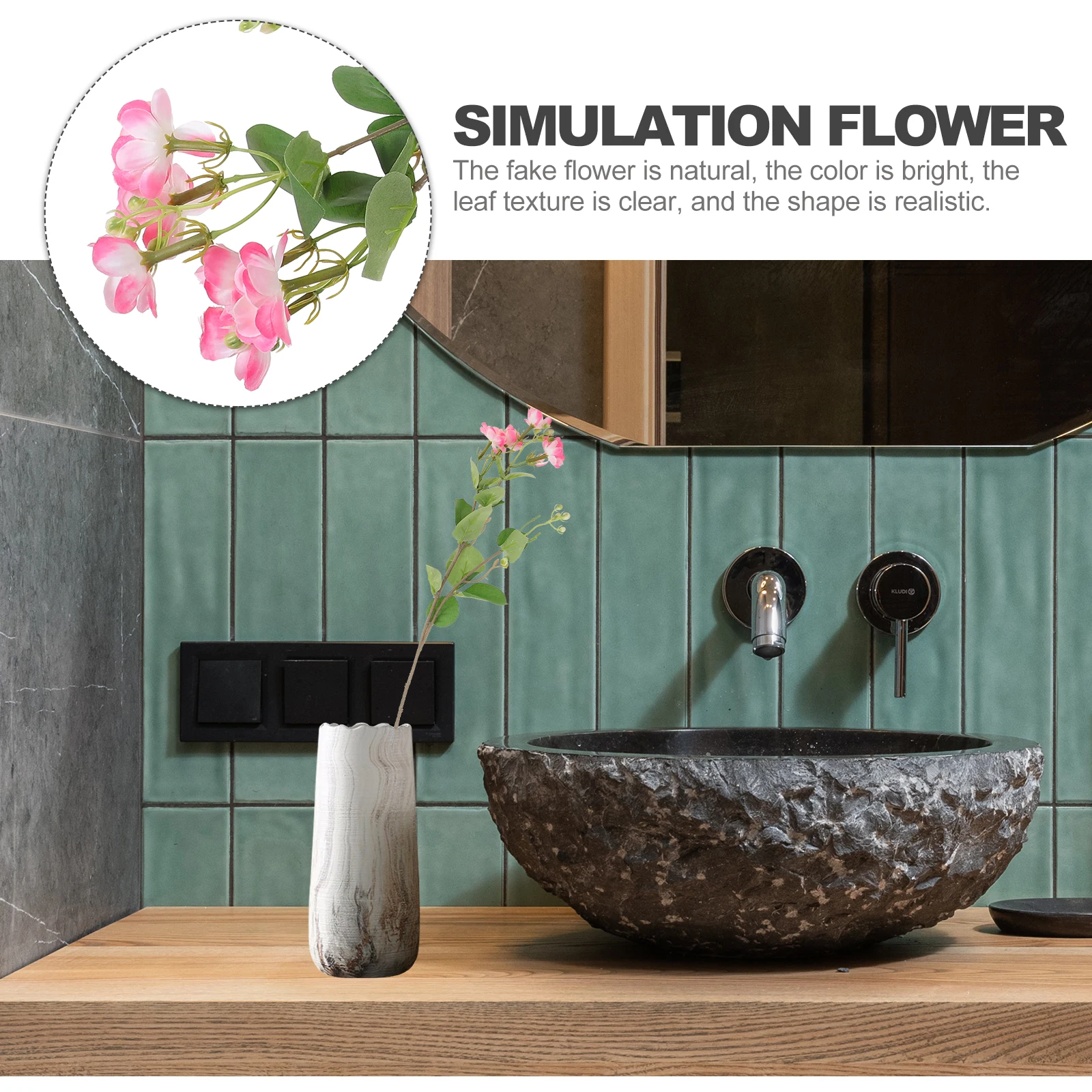 

1pcs Simulation Flower Artificial Flower Decor Realistic Fake Flowers For Table Centerpiece Home Wedding Party Decoration