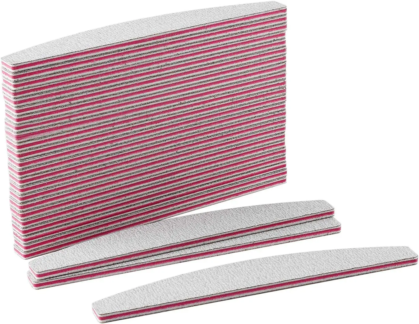 50 Stück Nagelfeilen 100/180 Feilen Nägel Doppelseitige Nagelfeile für gelnägel nagelfeile profi Maniküre Nagelkunst Form Trapez Farbe Weiss/Kern Rot