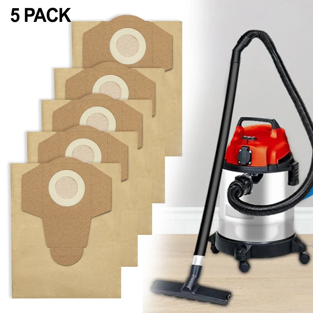 

5pcs 20L Paper Bag Dust Collection Bag For Einhell Wet And Dry Vacuum Bags For BT-VC 1250S Vacuum Cleaner Replacement Dust Bag
