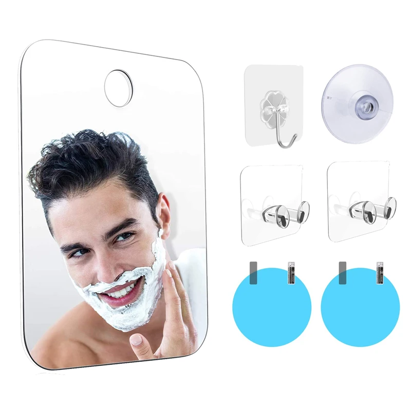 Acrylic Shower Mirror Fogless Anti-Fog Women's Travel Shaving And Makeup Mirror Bathroom Accessory Tools