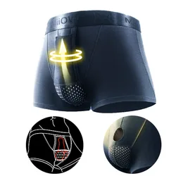 Man Breathable Boxers with Penis Pouch for Redundant Prepuce Circumstance Open Hole Briefs Underwear Divide Crotch Sexy Lingerie