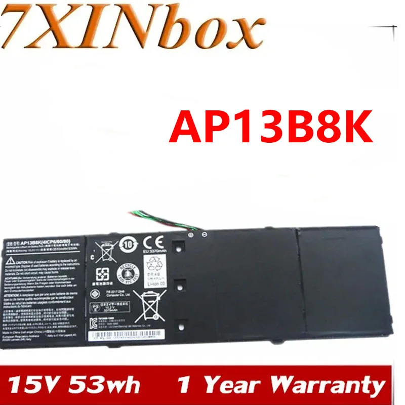 

7XINbox 15V 53wh AP13B8K KT00403015 Аккумулятор для ноутбука ACER R7 V5 V7 ES1-511 M5-583P R7-571 V5-473G V5-573P V7-481 V7-481G