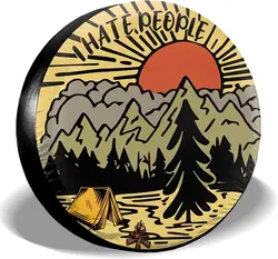 I Hate People Camper Spare Tire Cover Protectors Weatherproof Universal Wheel Tire Covers for SUV Rv Strailer Truck Camper