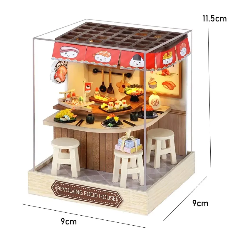 DIY Mini 3D Puzzles Holz Puppenhaus mit Möbel Licht Kits Puppenhaus Casa Miniatur Zubehör handgemachte Holzspielzeug Geschenke – Detail 28
