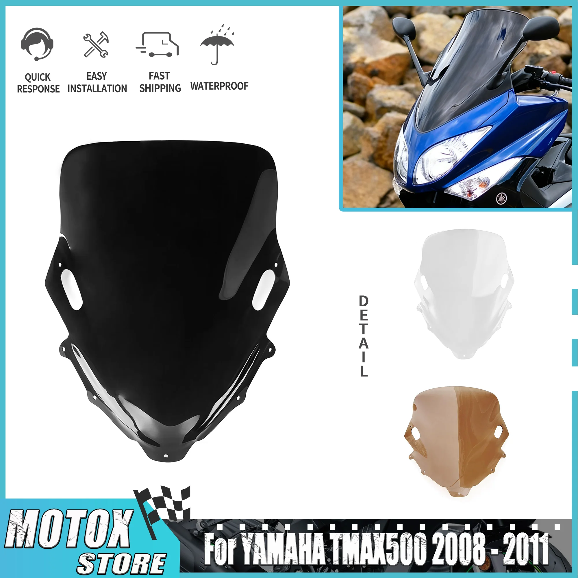 

Лобовое стекло мотоцикла, подходит для Yamaha TMAX500 TMAX 500 2008-2011 T-MAX T-MAX 500 2009 2010, воздушный дефлектор, спойлер