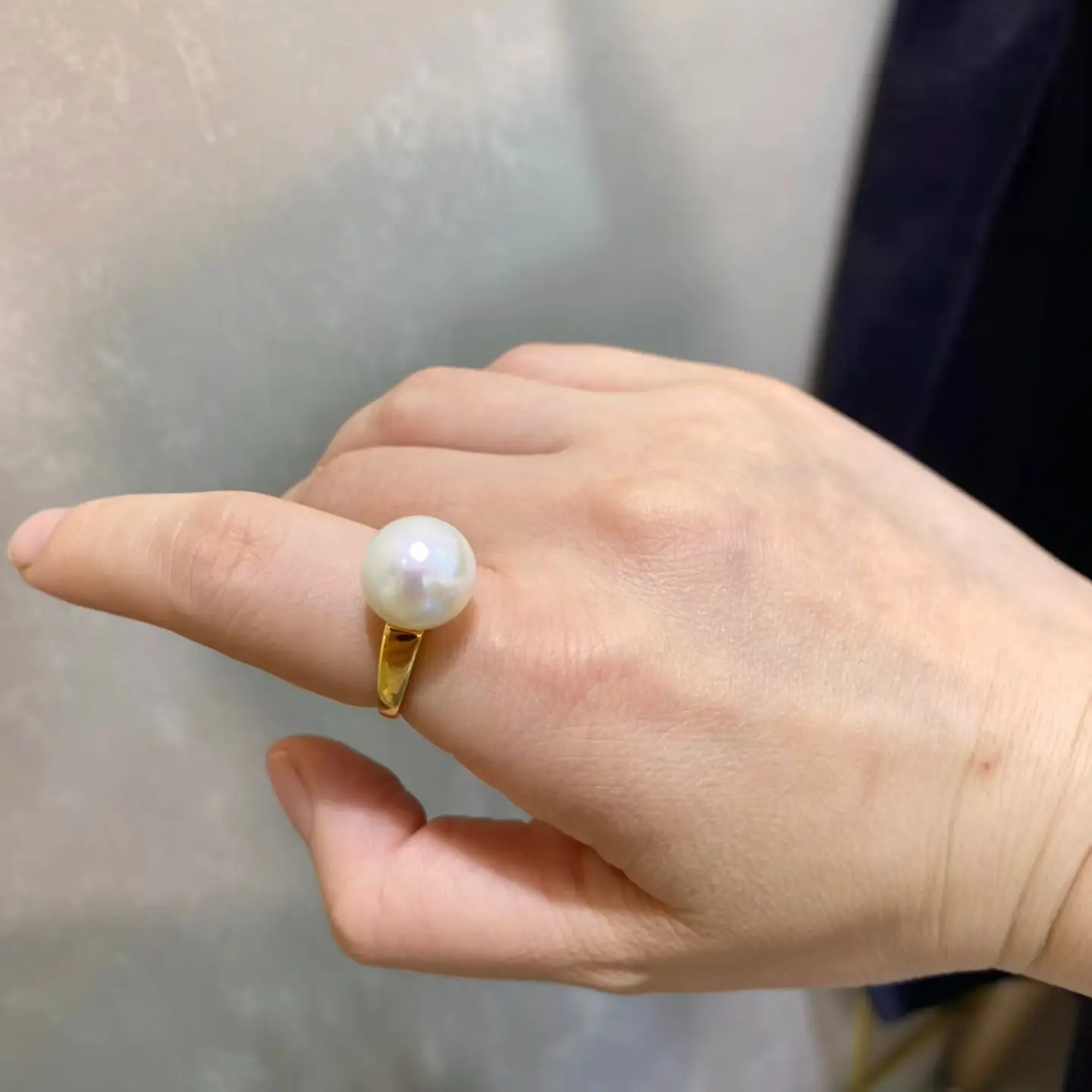 Certificated 925 Silver Natural Edison Pearl 11-12mm Cocktail Dinner Party Fine Ring for Women Solitaire Big Gem Wedding Jewelr