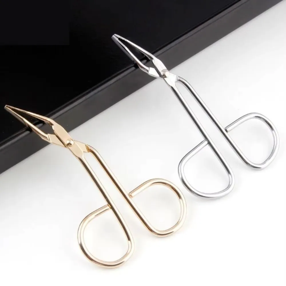 Stainless Steel Eyebrow Tweezer With Handles Elbow Elbow Eyebrow Pliers Hairgripping Clip Mechanism Eyebrow Trimming