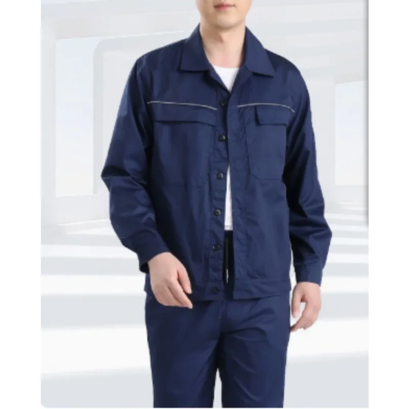 Lightweight Summer Work Uniform Set for Men Anti-Static Long Sleeve High Wear-Resistant Labor Protection Clothing Industrial