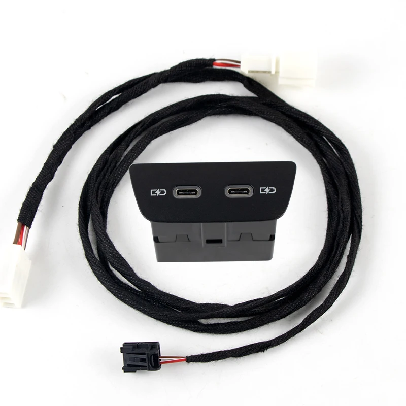 2G6 035 954 Rear USB Charging USB Type-C Port Socket For VW Golf 8 MK8 Polo T-CROSS ID3 Rear Dual-Hole New TYPE-C Interface