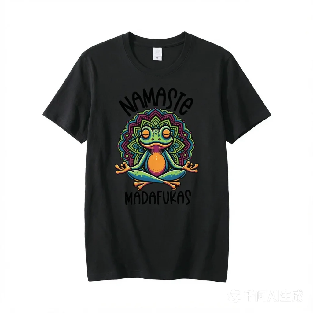 Funny Yoga T Shirt Frog Self Care T-Shirt Cotton Short Sleeve Positive Cottagecore Namaste Tee Men Women Mens Clothes Streetwear