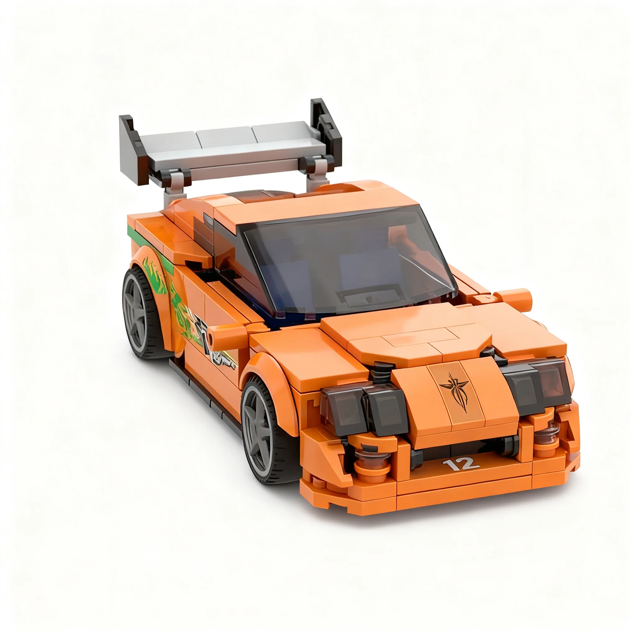 322pcs MOC City Champions Tyota Supra Fast Ferious Model Building Blocks Birthday Collection Assemble Education 3D Display Art