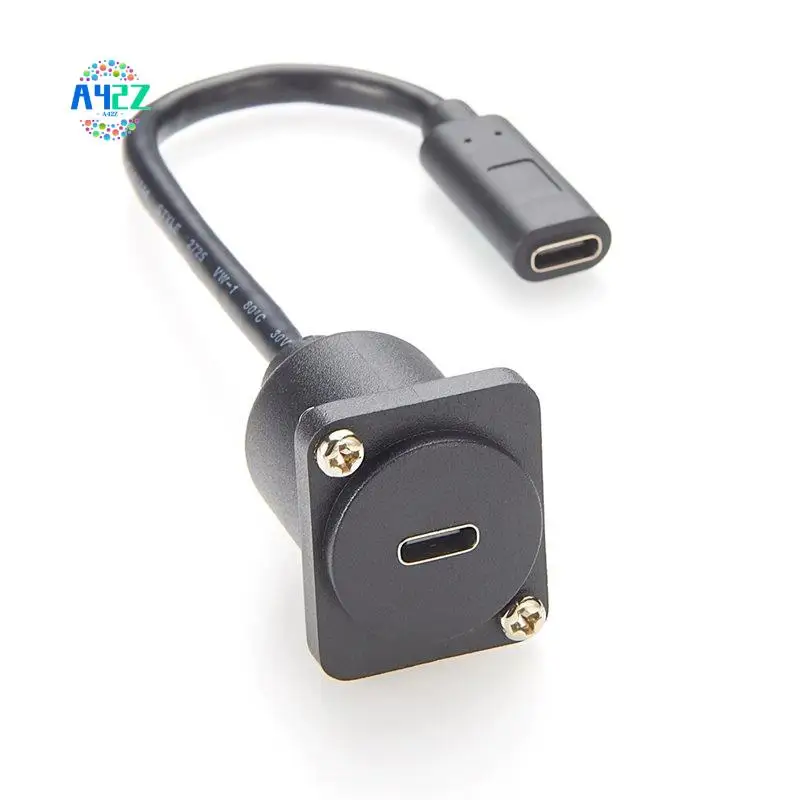 A42Z-10Gbps USB C Panel Mount Adapter USB3.1 Type C Female To Female Cable D-Typel/XLR Panel Mount USB C Extension Cable 20Cm