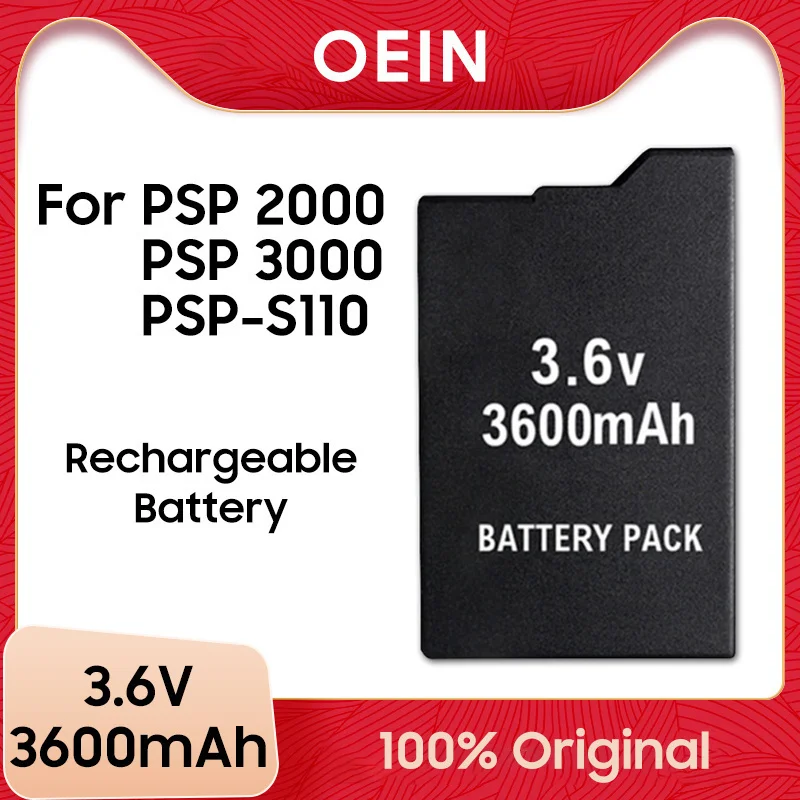 1PCS 3.6V 3600mAh Lithium Rechargeable Battery For PSP1000 PSP2000 PSP3000 PSP110 2000 3000 Portable Controller Replacement Cell