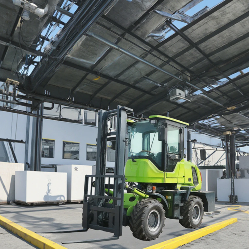 2.0T/2.5T Diesel Forklift Truck 2.5 Ton New 4WD Rough Terrain Retail Japan Engine Power China CE Standard