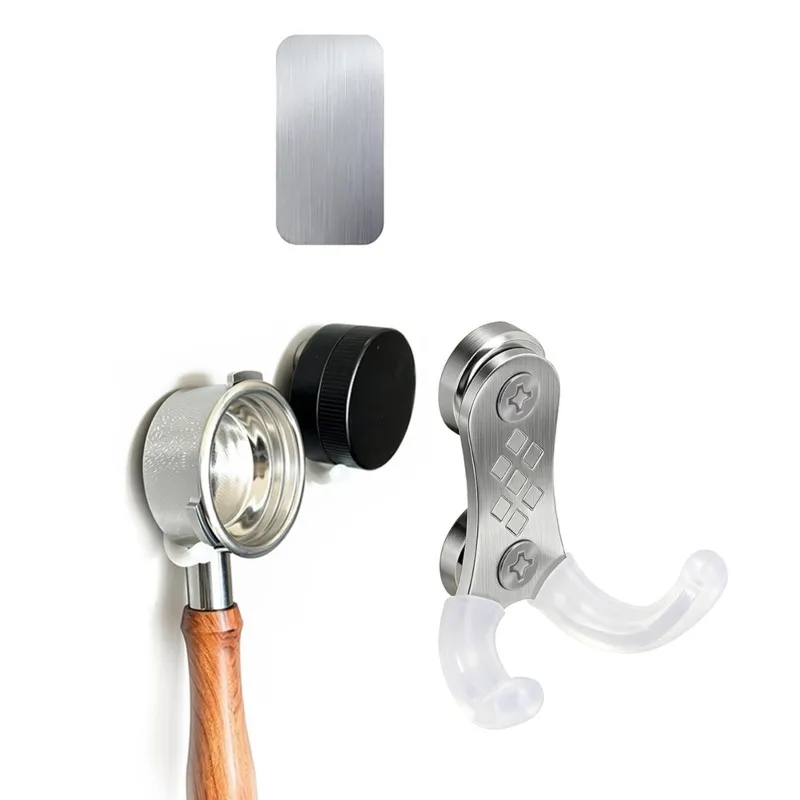 Y42A-Coffee Handle Storage Rack In Stainless Steel Featuring Magnetic Hooks Designed For Ninja& For Breville Machines