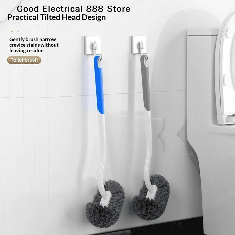 【G】Wall-mounted S-type Toilet Brush No Dead Corners Long Handle Corner  Brush Soft Hair Squatting Toilet Cleaning Brush