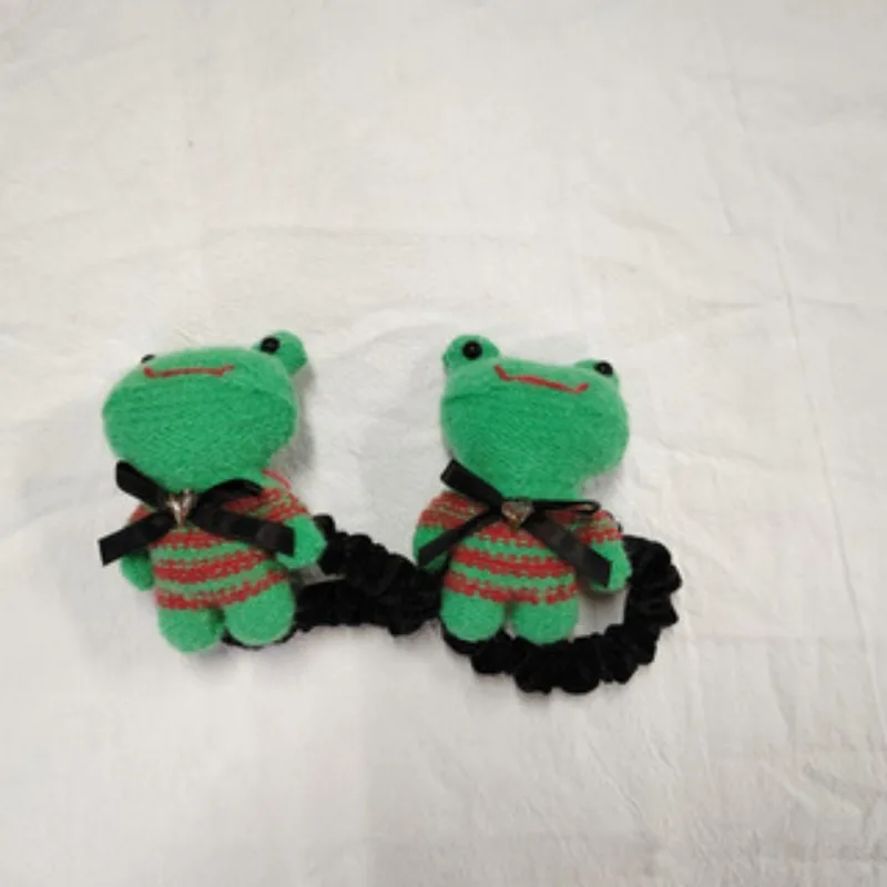 2 قطعة/1 قطعة إكسسوار شعر على شكل ضفدع صغير لطيف مربوط بذيل حصان ، حبل عقال عالي المرونة ، إكسسوار شعر كرات اللحم جديد