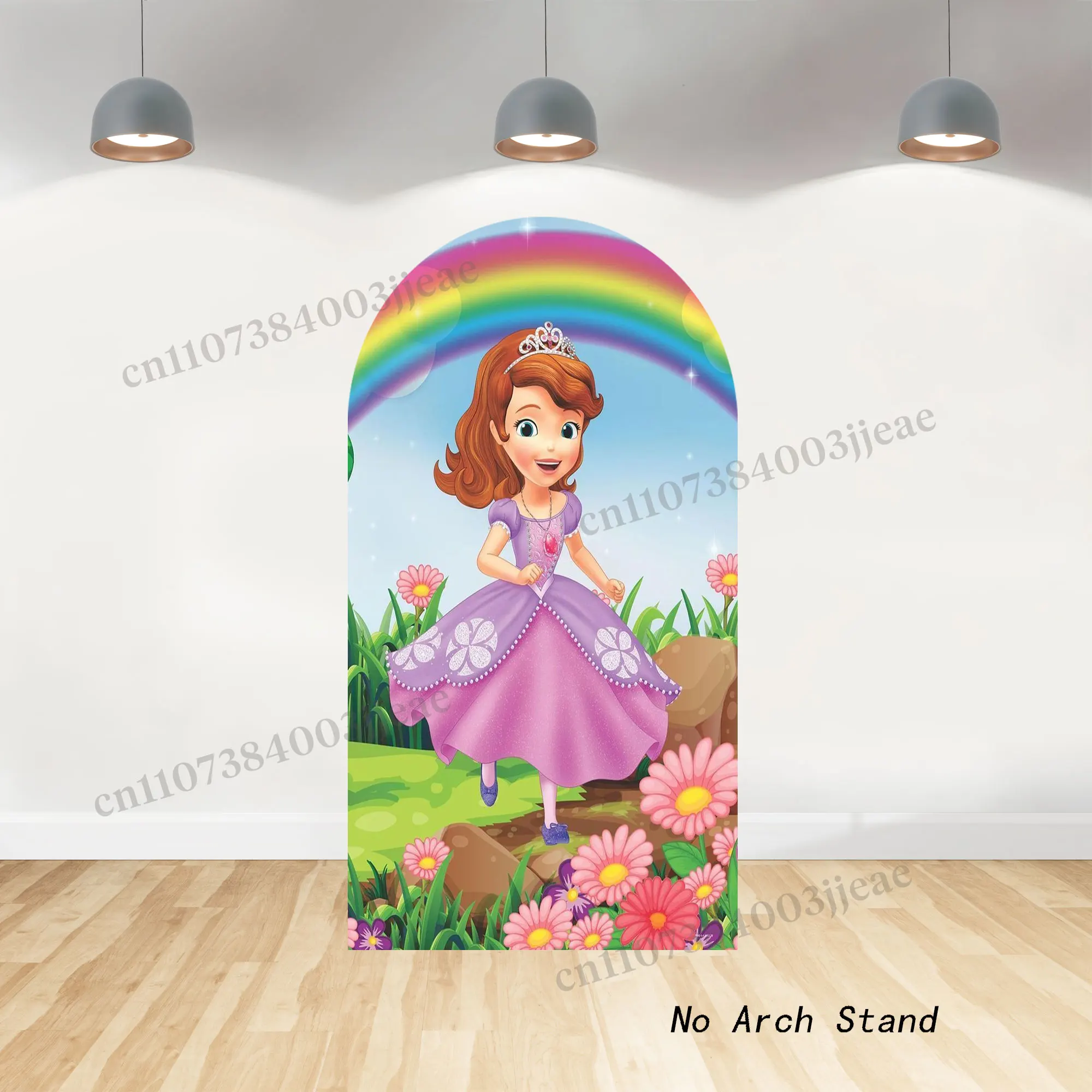 Arch Sofia the First Backdrop Cover Children Girl 1st Birthday Party Decor Baby Shower Photo Photography Background Studio Prop