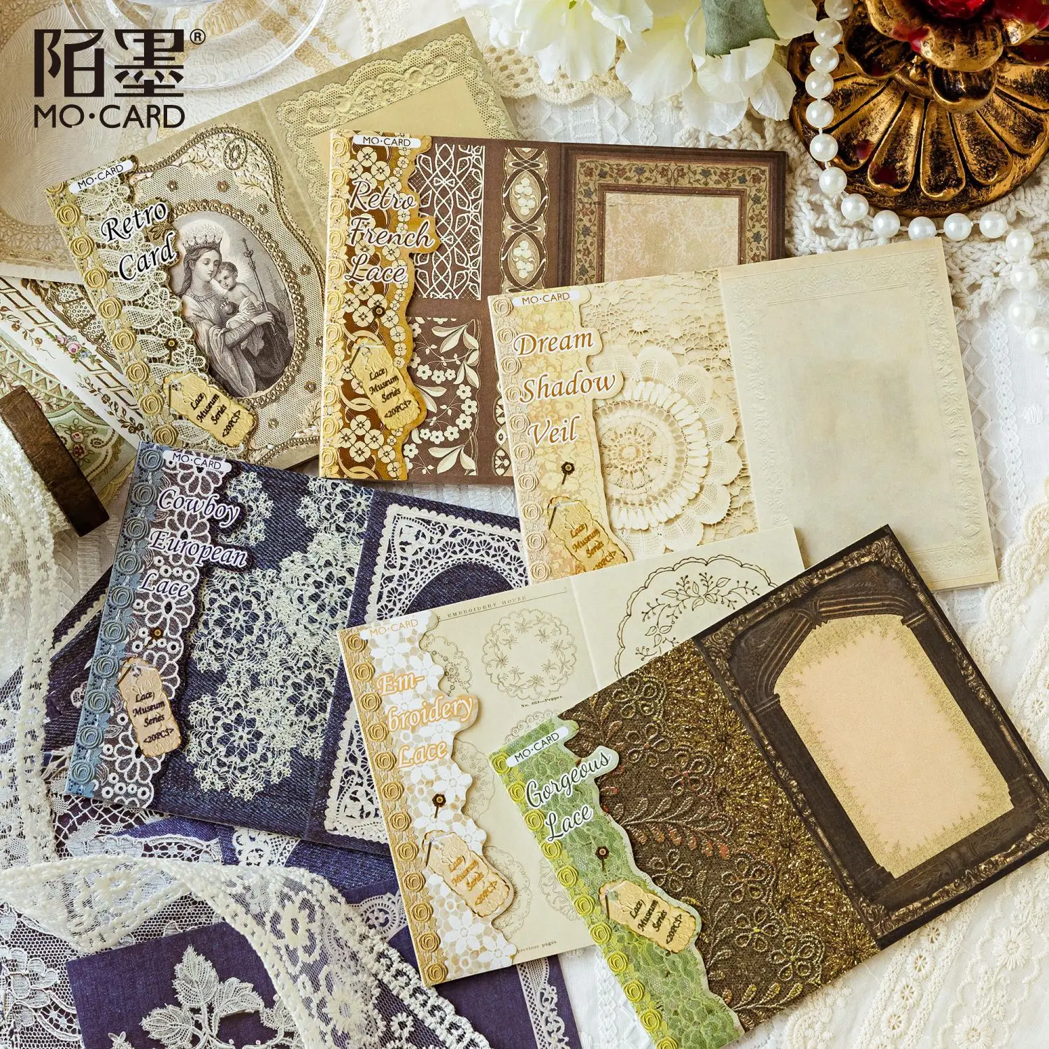 20 pcs Lace Pattern Memo Pad | DIY Album Embellishment & Scrapbook Craft Paper