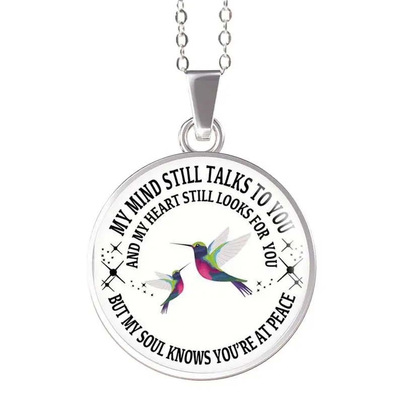 Bird Necklaces For Women Hummingbird Necklace Art Pendant Hummingbird Pendant Bird Necklace Letters Print Hummingbird Charm