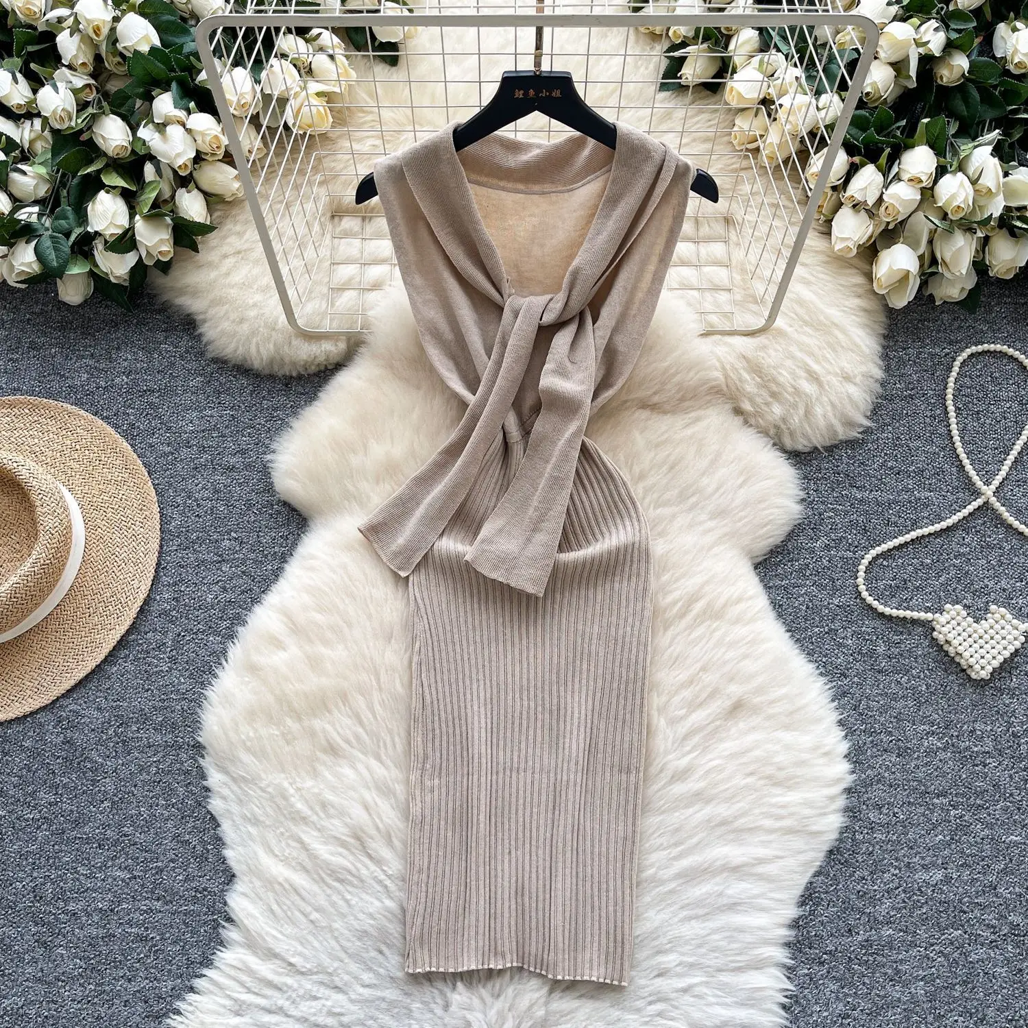 

Dresses Women Sexy Solid Sleeveless Slim Fit Night Long Dress Knit Prom Round Neck Bodycon Vestidos Elegant Y2k Summer 2025