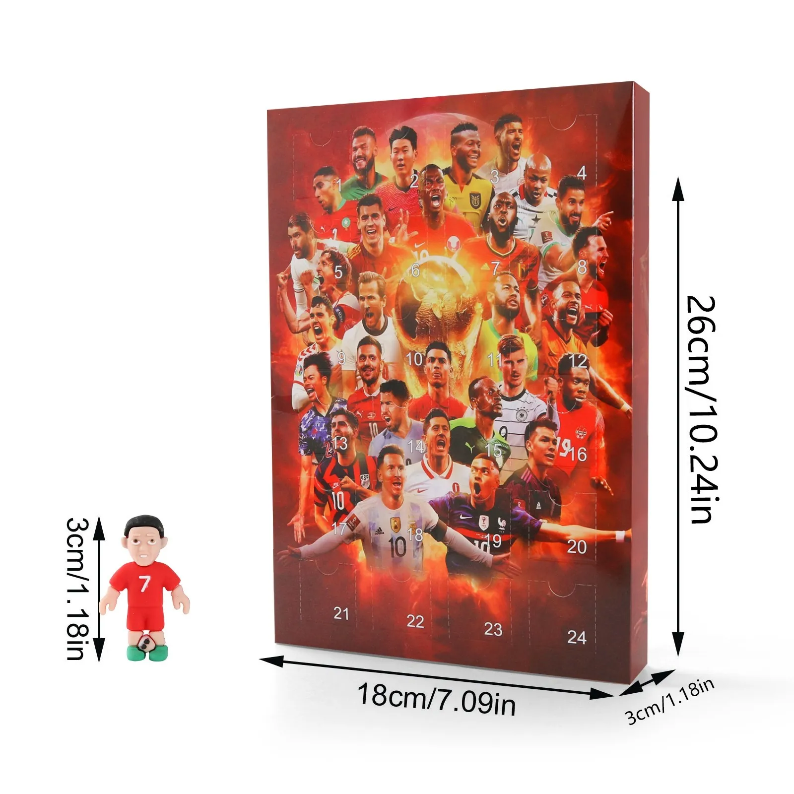 24 Days Countdown Advent Calendar Soccer Kit 2025 Christmas Advent Calendar Soccer Party Favors Sports Christmas Supplies Gift