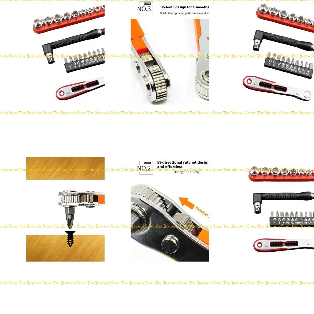 

12PF 36 Tooth Ratchet Screwdriver with L Socket Wrench for Tight Space