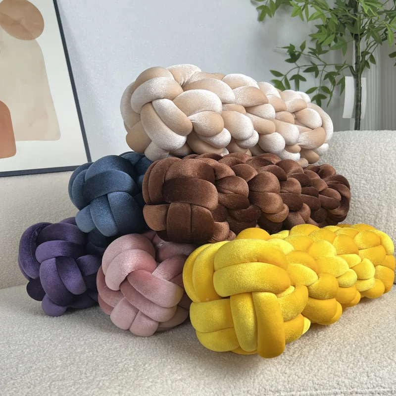 

Современная кукурузная подушка ручной работы — минималистичная витая подушка из спандекса для дивана, спальни, офисного декора — мягкая прочная декоративная подушка