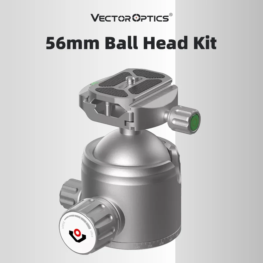 Vector Optics 38Mm/ 56Mmball Head Tripod Head Arca Picatinny Qr Plate 20Kg/ 30Kg Load 360 Rotation Aluminum