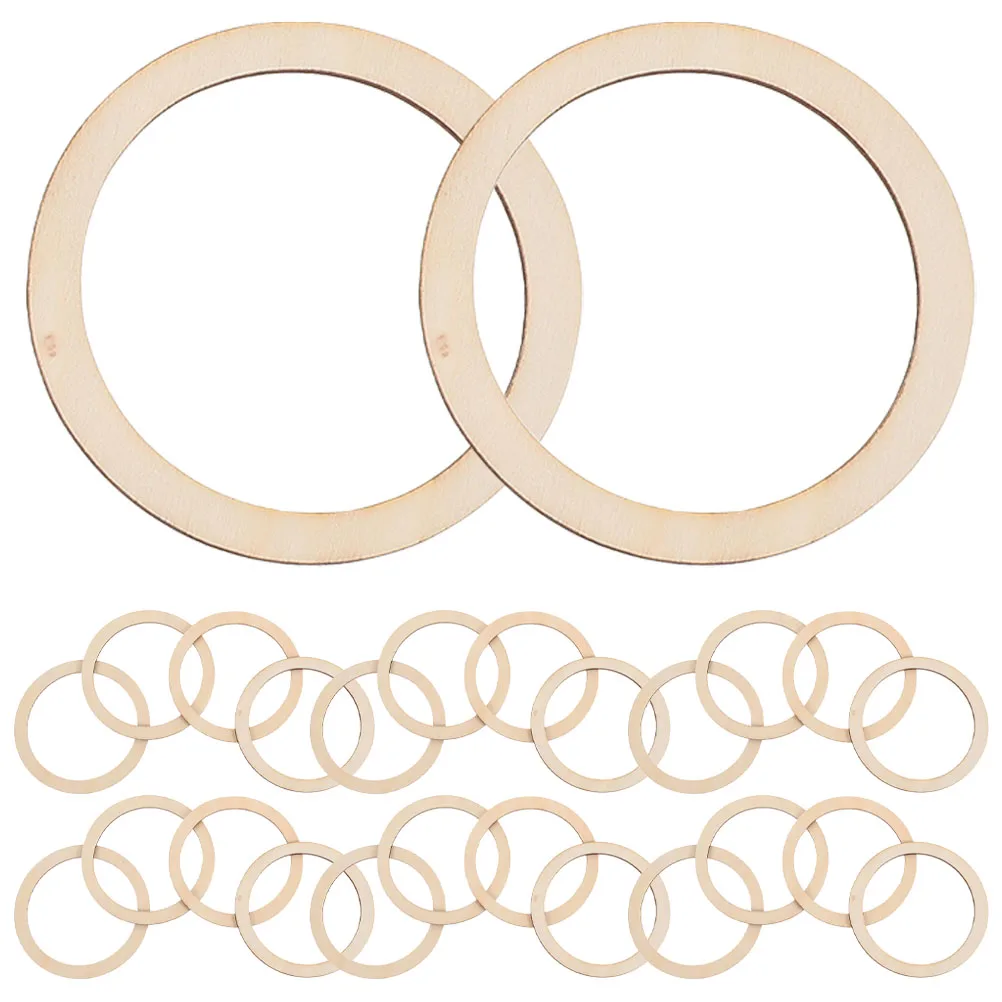 

50pcs Wooden for DIY Crafts 6cm Unfinished Round Discs Decorative Wood Crafting Wood Circles Rings Craft Supplies
