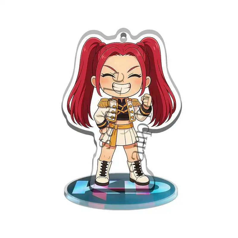 Kpop Demon Hunters periféricos de animé americano versión Q soportes acrílicos adornos de escritorio coleccionables juguete creativo de regalo de cumpleaños