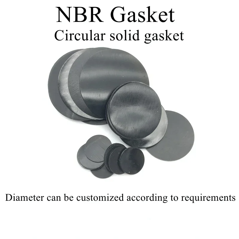 10pcs Solid Round Rubber Sheet Nitrile NBR Seal Gaskets Pad Dia 10/15/20/30/40/50/60/70/75/80mm Thick 1/2/3mm