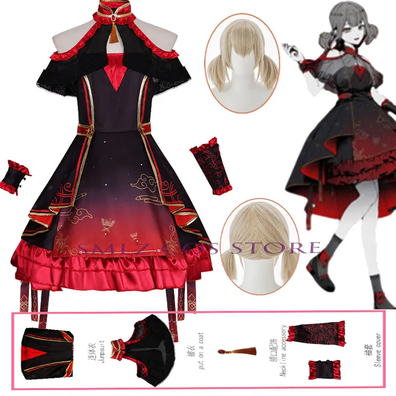 

Anime PJSK Azusawa Kohane Cosplay 2026 Newly Kohane Red Dress Uniform Outfits Set PartyPlay Prop for Woman