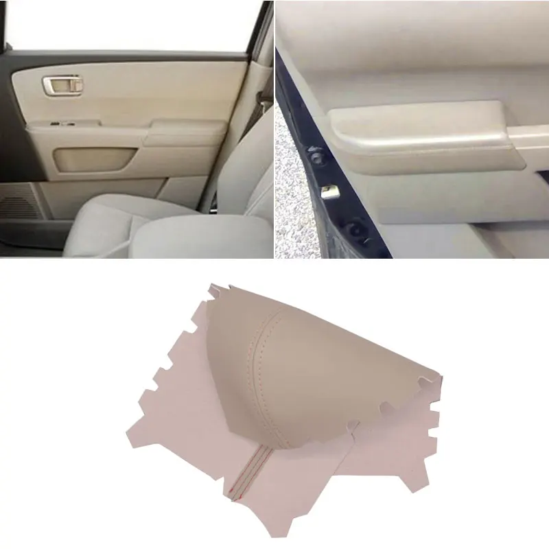 For Honda Pilot 2009 2010 2011 2012 2013 Microfiber Leather Interior Parts Front Door Panels Armrest Covers Trim 2pcs Beige