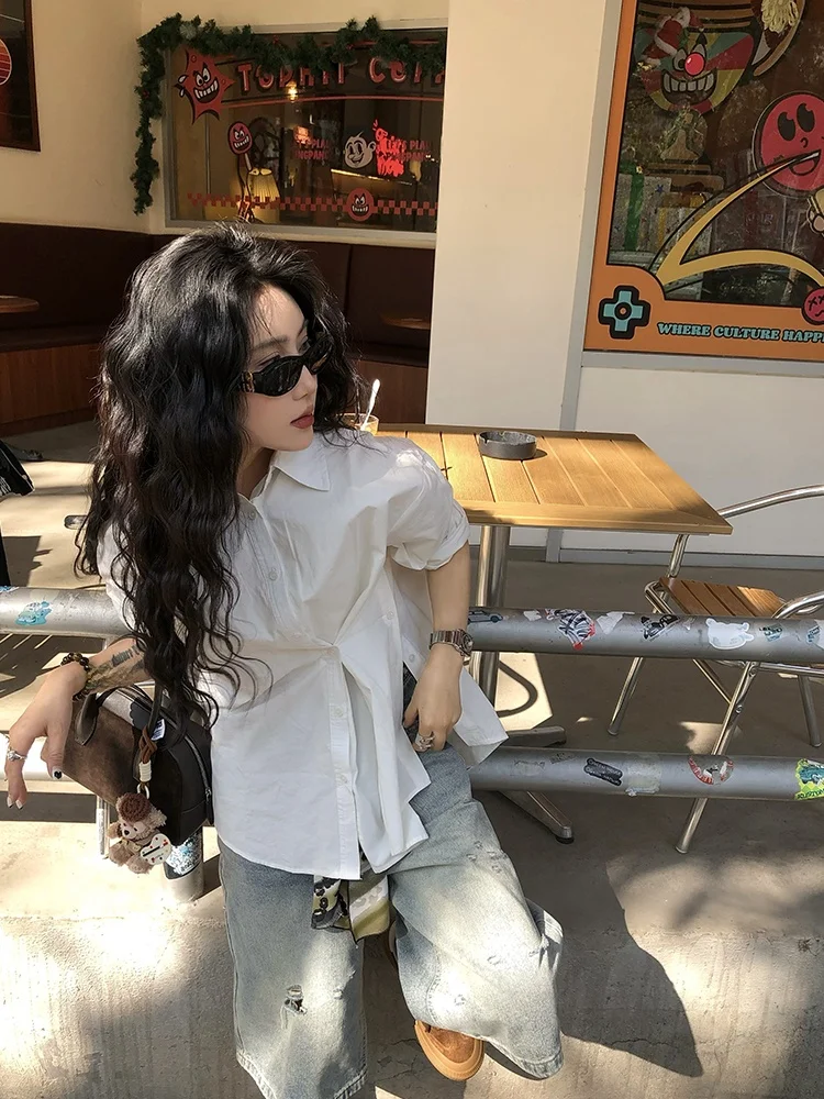 

Повседневный свободный длинный све, однотонный асимметричный дизайн на пуговицах, женский irt, весенний сезон, уникальный персональный хлопок irt