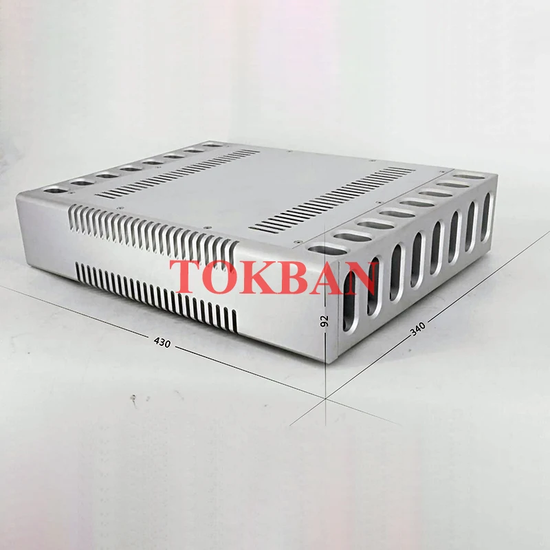 Tokban Audio 4309B 430*92*340mm Aluminum Power Amplifier Chassis Enclosure Diy CNC Home Amp Case Shell