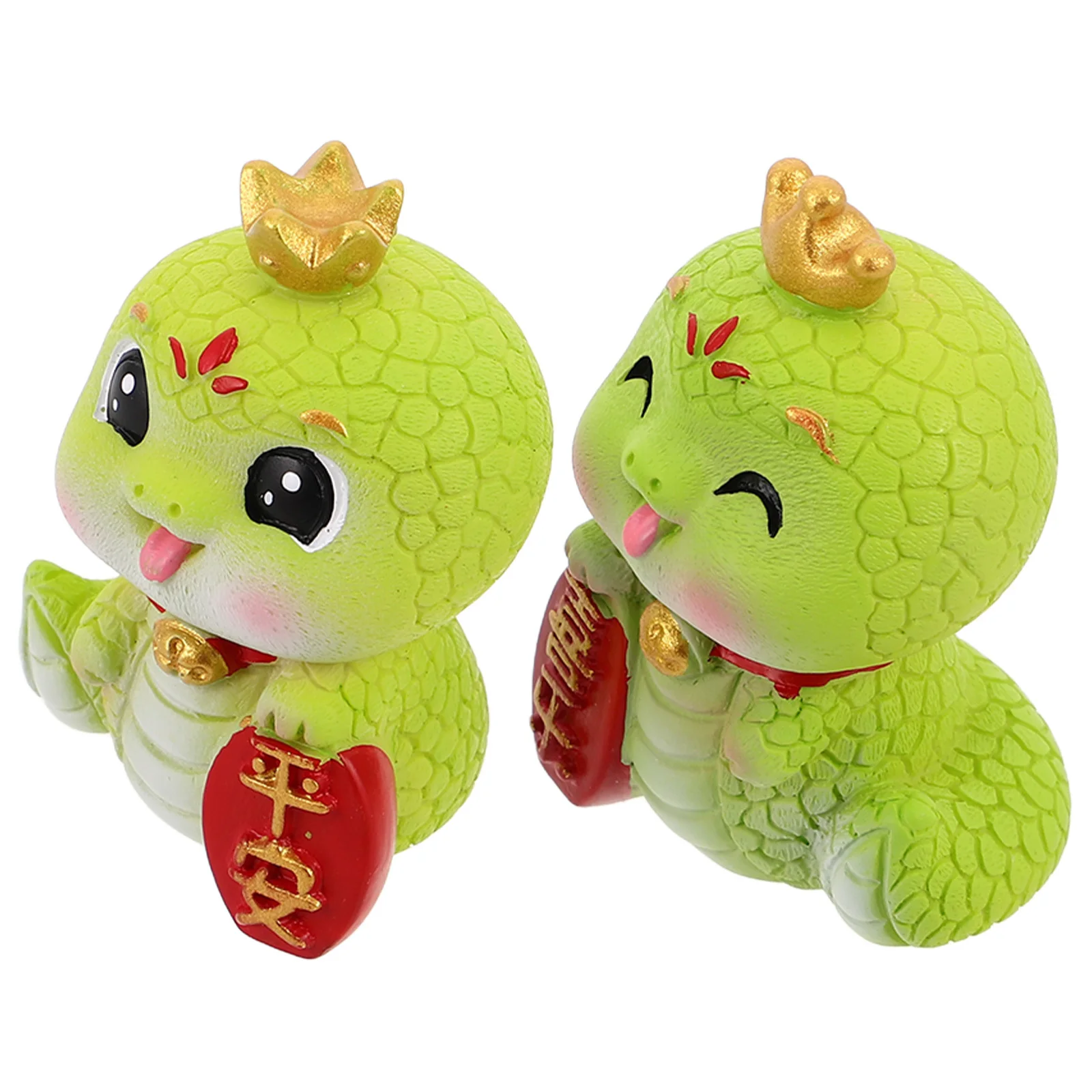 

2pcs Snake Year Decor Chinese Zodiac Mini Resin Snake Statue Desktop Decoration Lunar New Year Ornament Animal Home Office Desk